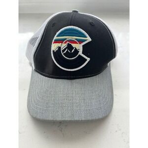 Colorado Limited Trucker Hat Snapback Mesh Cap Black Grey Denver Mountains